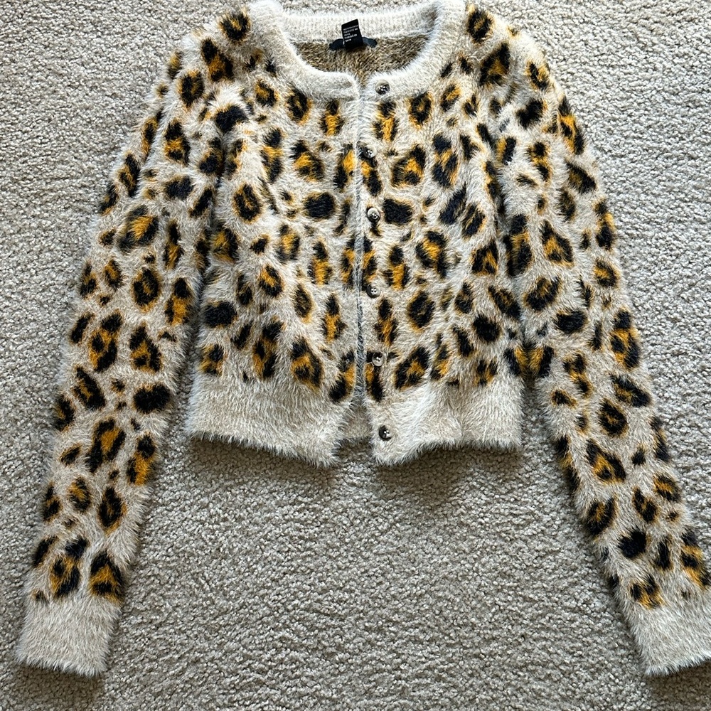 Forever 21 leopard cardigan